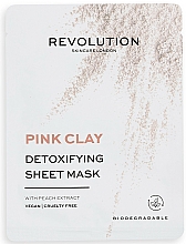 Zestaw masek w płachcie - Revolution Skincare Pink Clay Detoxifying Sheet Mask (f/mask/5pcs) — Zdjęcie N2
