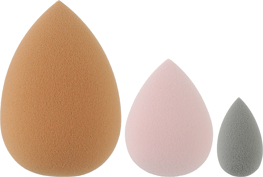 Gąbki do makijażu, 3 szt. - Lussoni Raindrop Makeup Sponge Set of 3 — Zdjęcie N1