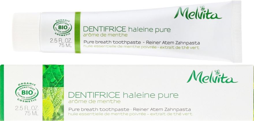 Pasta do zębów odświeżająca oddech - Melvita Dentifrice Pure Breath Toothpaste — Zdjęcie N1