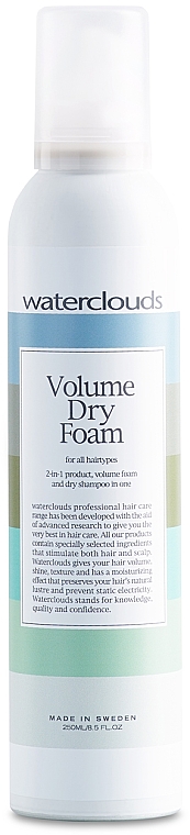 Sucha pianka do włosów 2 w 1, suchy szampon nadający objętość - Waterclouds Volume Dry Foam — фото N1