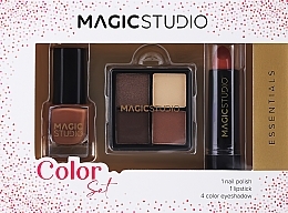 Kup Zestaw - Magic Studio Color Set 1 (lip/stick/3g + nail/polish/5ml + eye/shadow/4x0.8g)