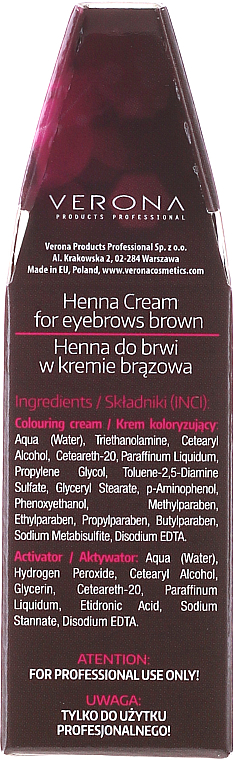 PRZECENA! Henna w kremie do brwi - Henna Proseries Cream * — Zdjęcie N2