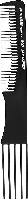 Grzebień węglowy, 195 mm - Kiepe Active Carbon Fibre 507 Hair Comb — Zdjęcie N1