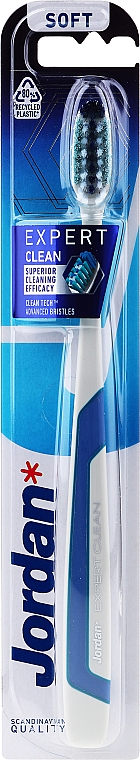 Szczoteczki do zębów, miękkie, szaro-niebieskie - Jordan Tandenborstel Expert Clean Soft — Zdjęcie N1