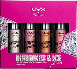 Kup Zestaw płynnych rozświetlaczy do ciała - NYX Professional Makeup Diamonds & Ice, Please Shimmer Body Oil (shimmer/4x13,76ml)