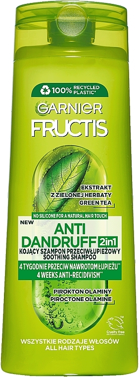 Przeciwłupieżowy szampon wzmacniający 2 w 1 do włosów - Garnier Fructis