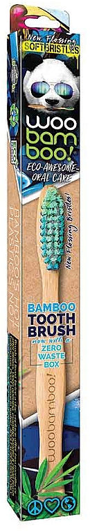 Miękka szczoteczka do zębów, zielono-niebieska - Woobamboo Toothbrush Zero Waste Adult Bamboo Soft Bristle — Zdjęcie N1