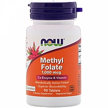 Kwas foliowy, 1.000 mcg - Now Foods Methyl Folate — Zdjęcie N1