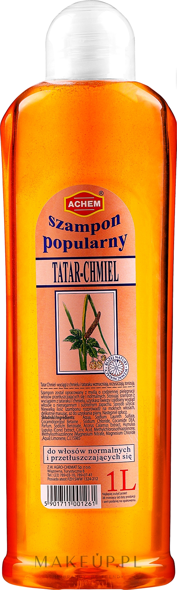 Tataro-chmielowy szampon do włosów - Achem Bliżej Natury — Zdjęcie 1000 ml