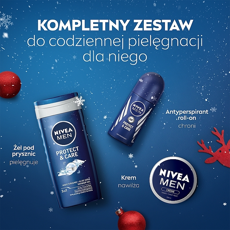 Zestaw - NIVEA MEN Get Protected (sh/gel/250ml+deo/50ml+cr/75ml) — Zdjęcie N5