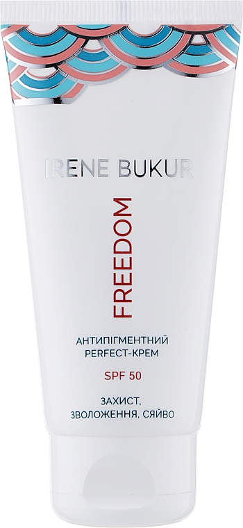 Antypigmentowy idealny krem ​​do twarzy Wolność SPF 50 - Irene Bukur — Zdjęcie N3