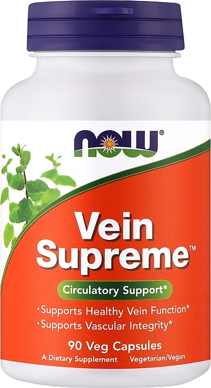 Suplement diety wspomagający krążenie w kapsułkach - Now Foods Vein Supreme Veg Capsules — Zdjęcie N1
