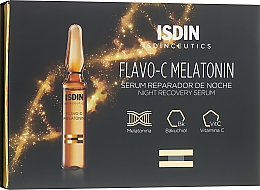 Serum do twarzy na noc w ampułkach - Isdin Isdinceutics Flavo C Melatonin Serum Reparador De Noche — Zdjęcie N1