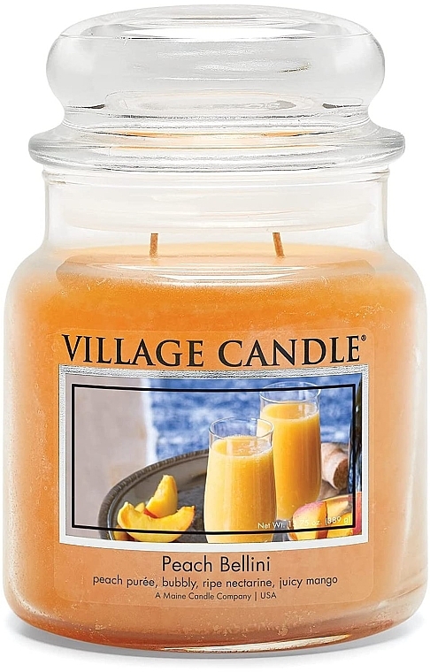 Świeca zapachowa w słoiku Brzoskwinia Bellini - Village Candle Peach Bellini — Zdjęcie N2