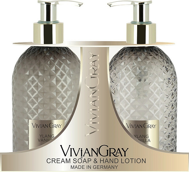 Zestaw - Vivian Gray Gemstone Ylang & Vanilla (h/lot 300 ml + soap 300 ml) — Zdjęcie N1