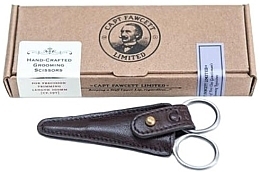 PRZECENA!  Nożyczki do wąsów i brody ze skórzanym etui - Captain Fawcett Grooming Scissors With Leather Pouch * — Zdjęcie N3