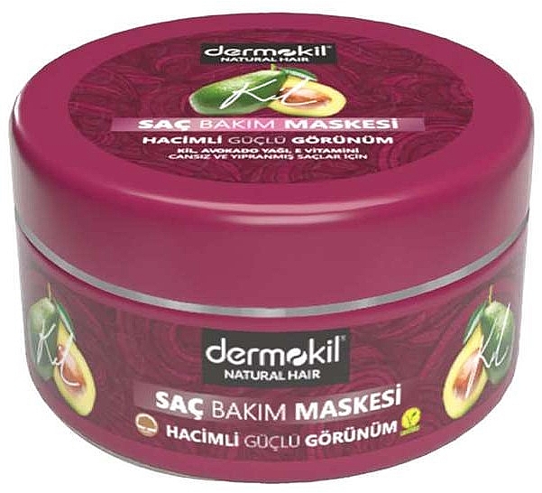 Maska do włosów z glinką roślinną, awokado i witaminą E - Dermokil Hair Care Mask — Zdjęcie N1