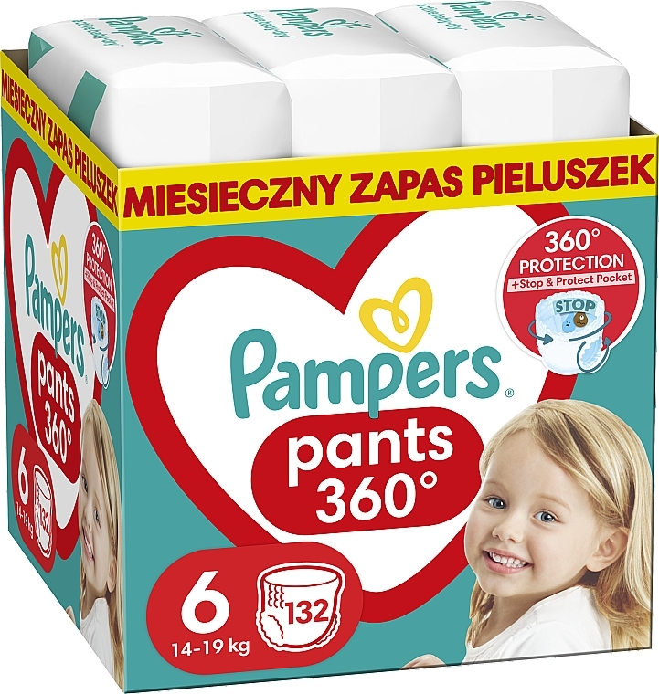 Pieluchomajtki Pants rozmiar 6 (Extra Large) 15+ kg, 132 szt. - Pampers