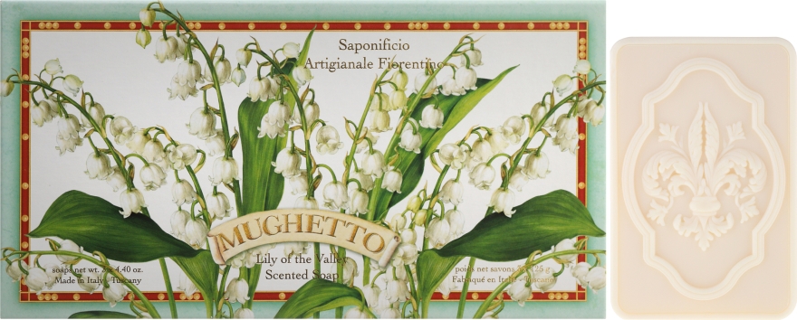 Zestaw mydeł w kostce Konwalia - Saponificio Artigianale Fiorentino Lily Of The Valley (3 x soap 125 g)