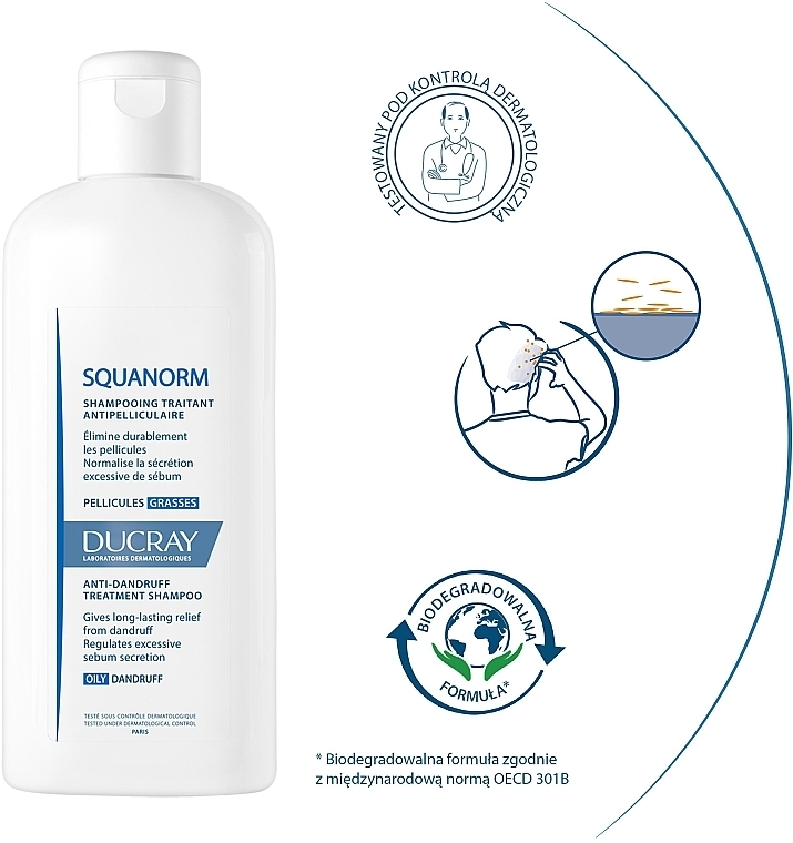 Szampon redukujący łupież tłusty - Ducray Squanorm Kertiol Shampoo — Zdjęcie N6