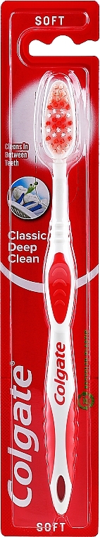 Miękka szczoteczka do zębów, czerwona - Colgate Classic Deep Clean — Zdjęcie N1