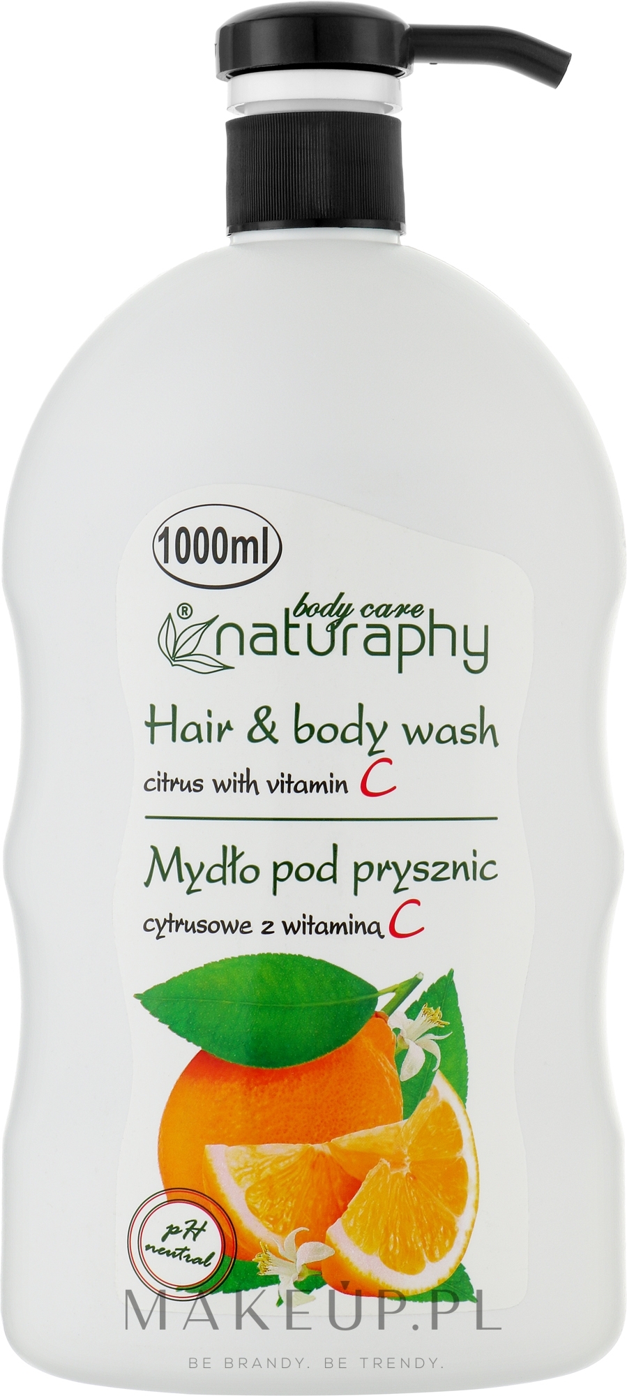 Mydło pod prysznic do włosów i ciała, Cytrusowe z witaminą C - Naturaphy Hair & Body Wash — Zdjęcie 1000 ml