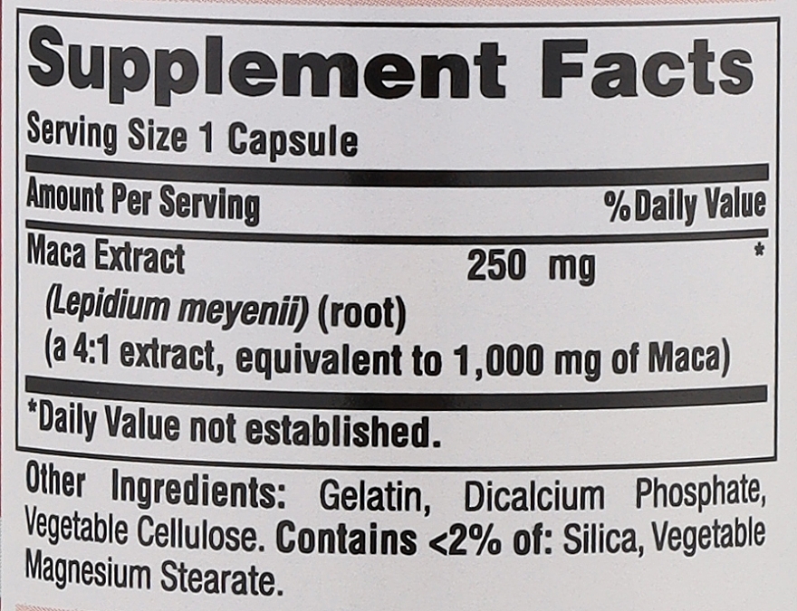 Suplement diety dla mężczyzn Maca, 1000 mg - Puritan's Pride Maca Extract 1000mg Capsules — Zdjęcie N3