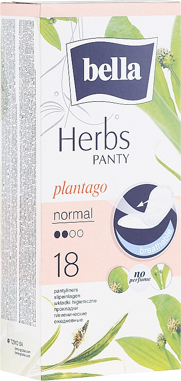 Wkładki higieniczne, 18 szt. - Bella Panty Herbs Plantago Normal — Zdjęcie N1