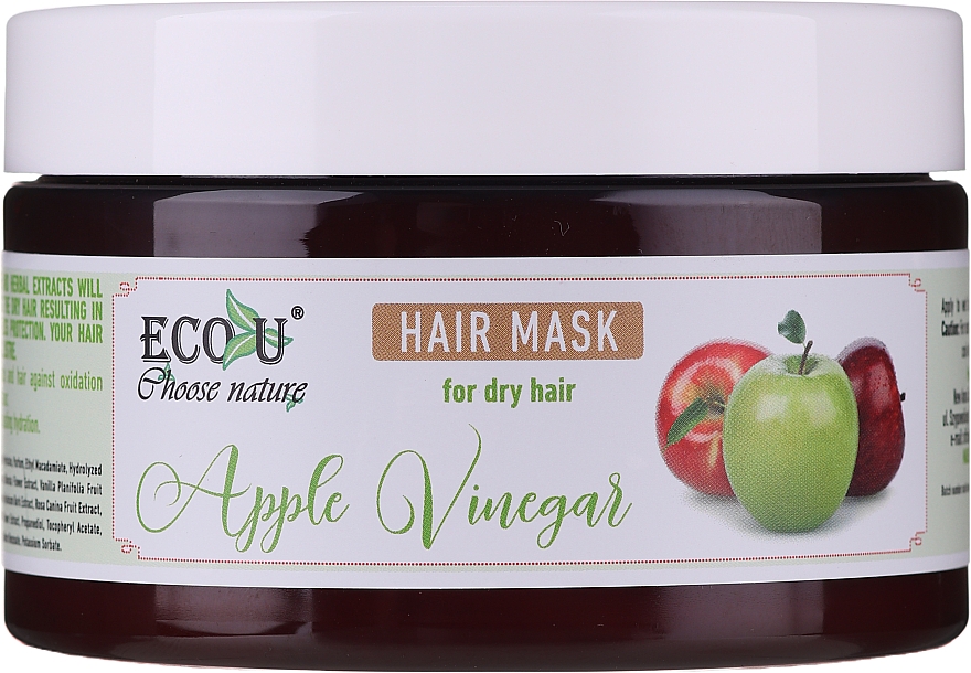 Maska z octem jabłkowym do włosów suchych - ECO U Apple Vinegar Hair Mask For Dry Hair — Zdjęcie N2