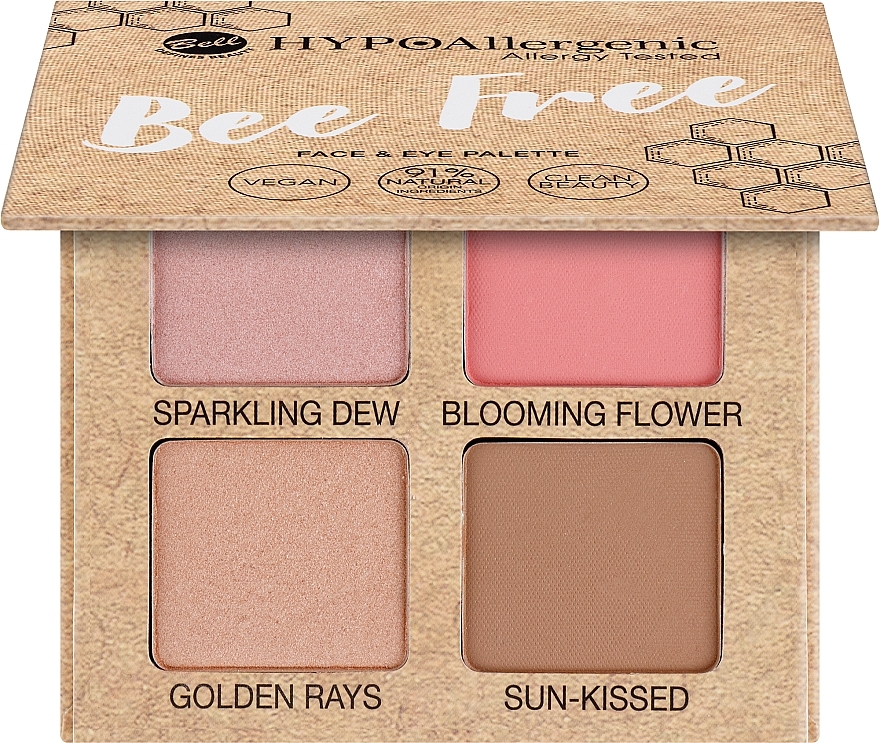 Paleta do twarzy i powiek - Bell Hypoallergenic Bee Free Vegan Face&Eye Palette — Zdjęcie N1