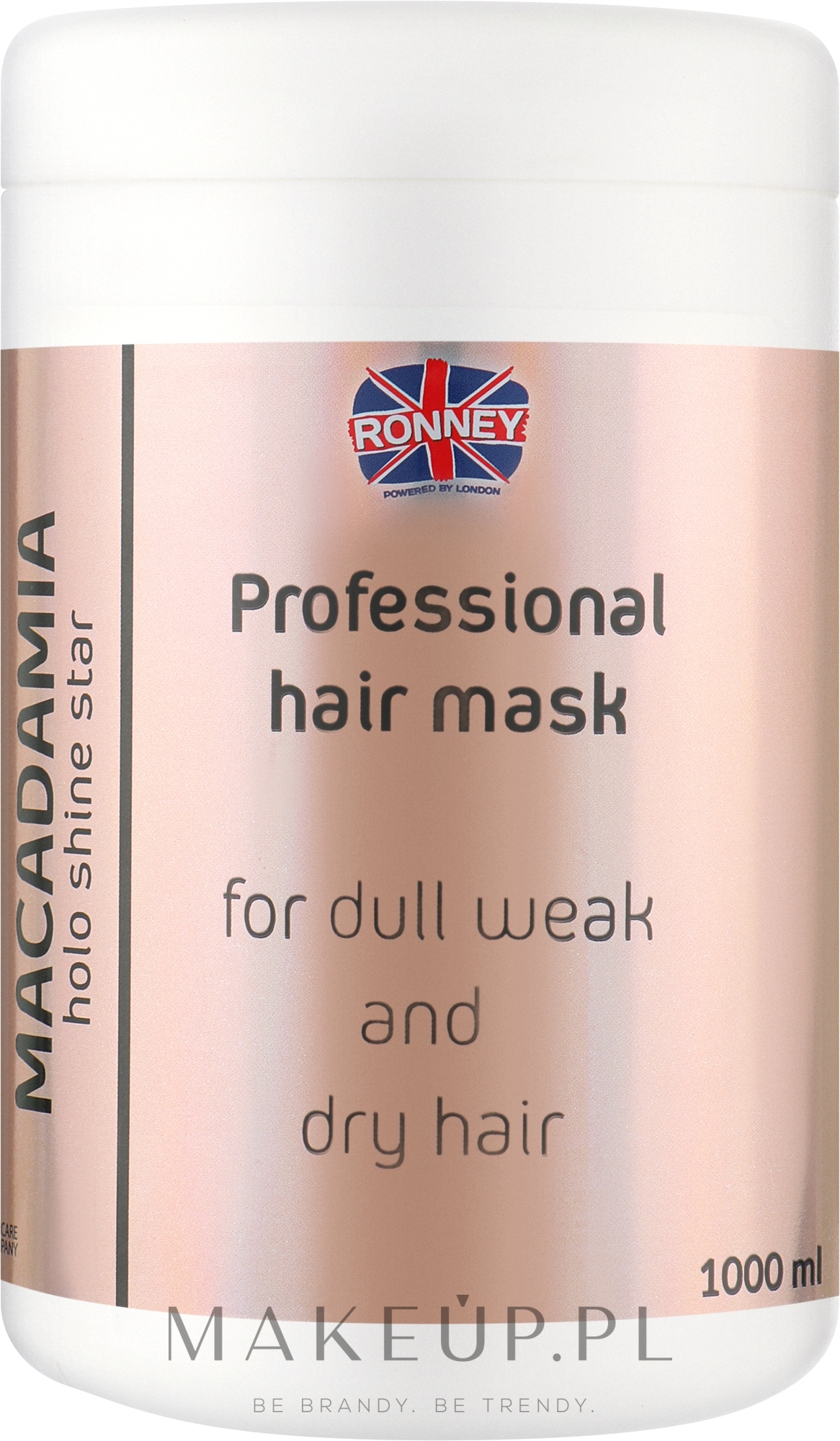 Maska do włosów z olejkiem makadamia - Ronney Professional Holo Shine Star Macadamia Mask — Zdjęcie 1000 ml