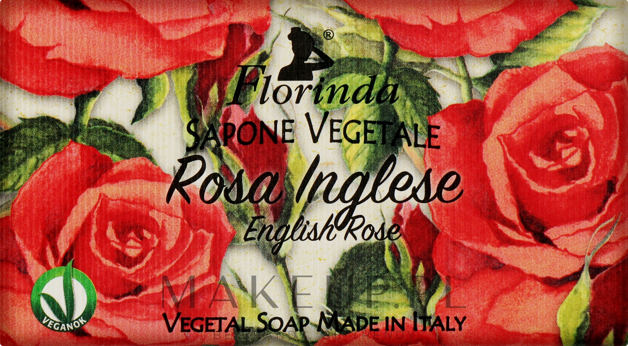 Naturalne mydło w kostce Angielska róża - Florinda Sapone Vegetale English Rose — Zdjęcie 100 g