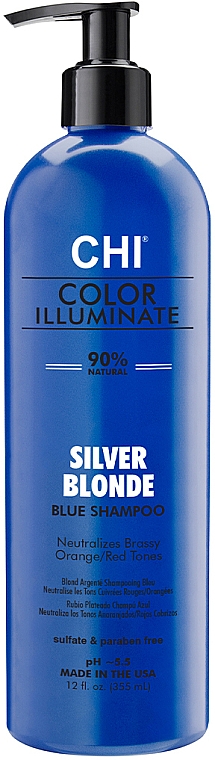Szampon do włosów farbowanych neutralizujący żółte tony, srebrny blond - CHI Color Illuminate Shampoo Silver Blonde — Zdjęcie N2