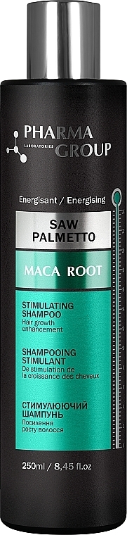 Pobudzający szampon do włosów - Pharma Group Laboratories Saw Palmetto + Maca Root Shampoo