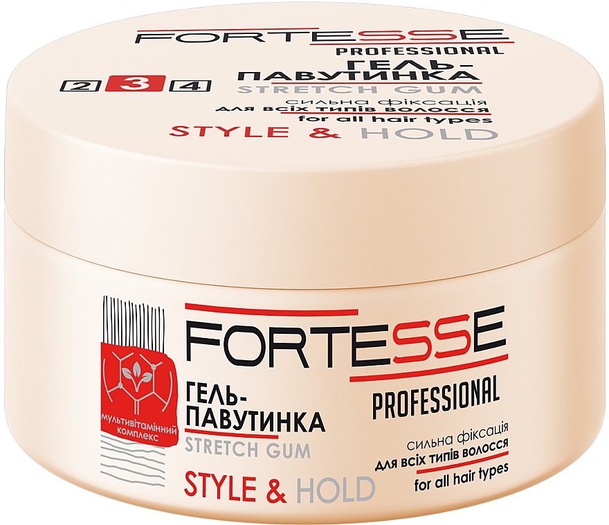 Modelujący żel "Pajęczyna" mocno utrwalający - Fortesse Professional Style & Hold Stretch Gum — Zdjęcie N1