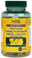 Suplement diety Wiesiołek, 1500 mg - Holland & Barrett High Strength Cold Pressed Evening Primrose Oil 1500mg — Zdjęcie N1