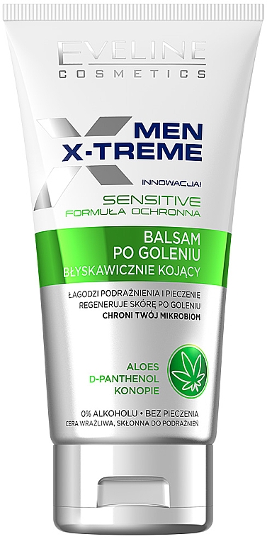 Błyskawicznie kojący balsam po goleniu 0% alkoholu - Eveline Cosmetics Men X-Treme Sensitive — Zdjęcie N1