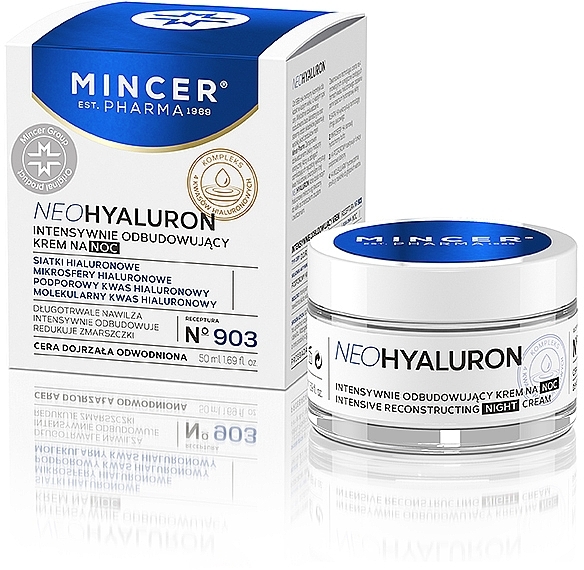 Intensywnie odbudowujący krem na noc do cery dojrzałej i odwodnionej - Mincer Pharma Neo Hyaluron 903