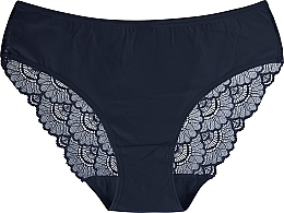 Kup Bawełniane damskie majtki bikini z koronką, niebieskie - Moraj