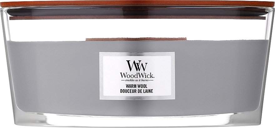 Świeca zapachowa w szkle - WoodWick Hearthwick Flame Ellipse Candle Warm Wool — Zdjęcie N1