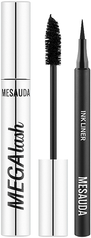 Zestaw - Mesauda Milano Kit Ready, Wow, Go! (mascara/14ml + eyeliner/1.2ml) — Zdjęcie N1