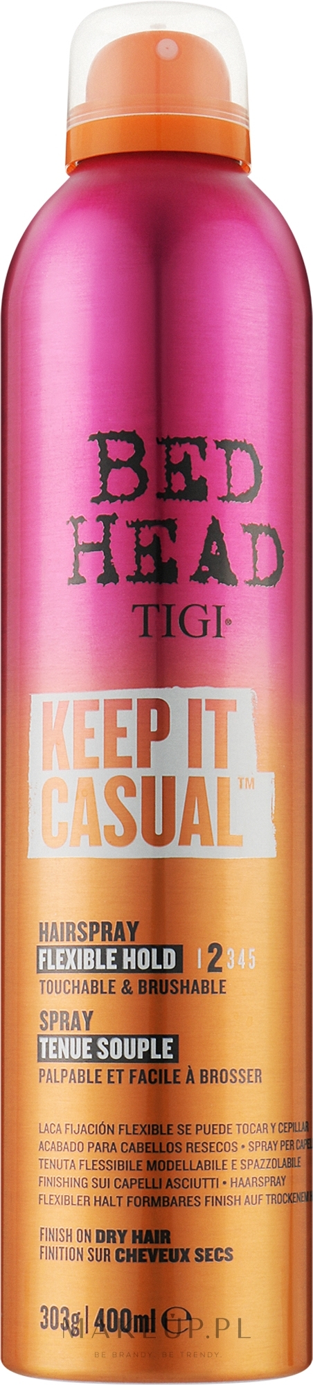 Elastycznie utrwalający lakier do włosów - Tigi Bed Head Keep It Casual Hairspray — Zdjęcie 400 ml