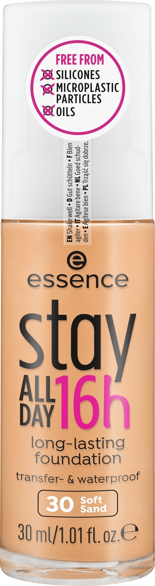 PRZECENA! Długotrwały podkład w płynie - Essence Stay All Day 16h Long-Lasting Make-Up * — Zdjęcie 30 - Soft Sand