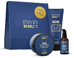 Kup Zestaw - Steve?s No Bull***t Shaving Trio Box (sh/oil/50ml + sh/cr/100ml + a/sh/balm/100ml)