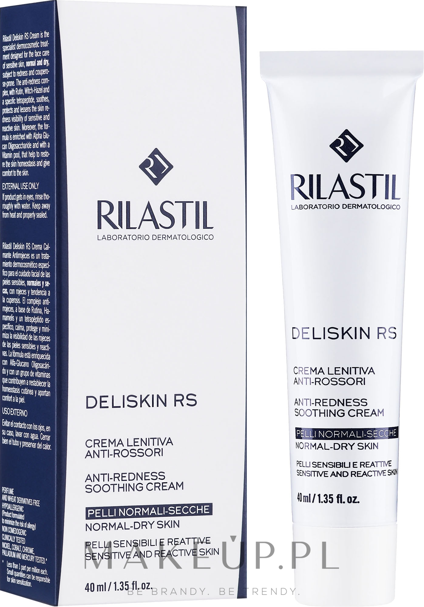 Kojący fluid na zaczerwienienia - Rilastil Deliskin RS Anti-Redness Soothing Cream — Zdjęcie 40 ml