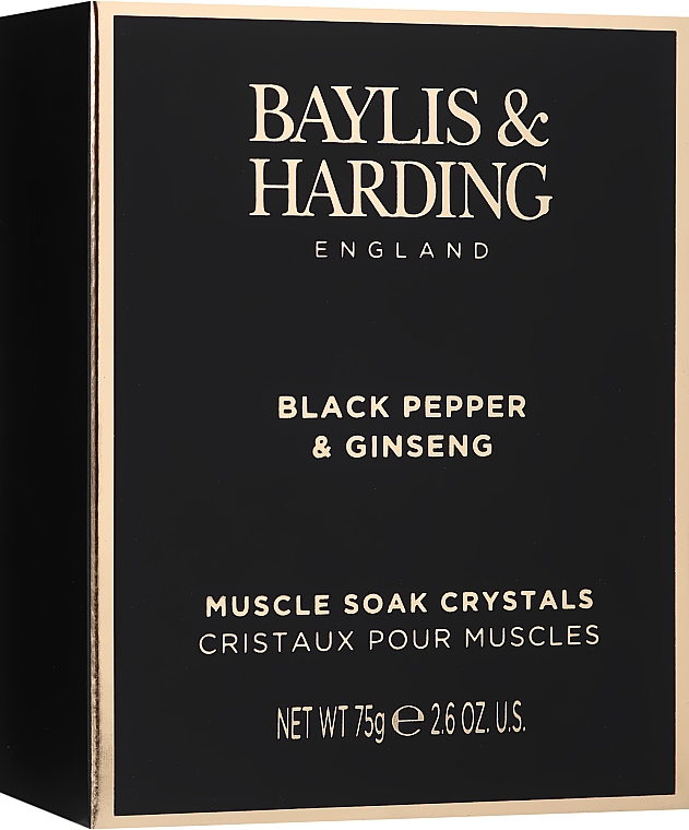 Zestaw - Baylis & Harding Black Pepper & Ginseng Signature Collection (sh/gel/100ml + f/wash/100ml + crystals/75g + bathrobe) — Zdjęcie N5