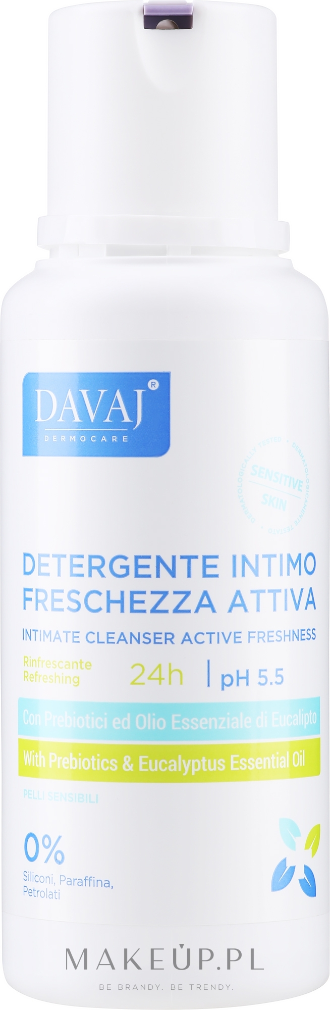 Żel do higieny intymnej z prebiotykami - Davaj Intimate Cleanser Active Freshness pH 5,5 — Zdjęcie 250 ml