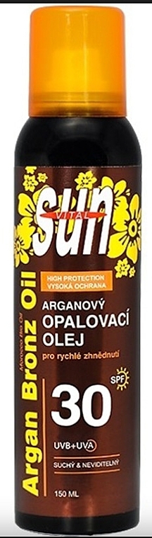 Suchy olejek do opalania w sprayu - Vivaco Sun Argan Bronz Oil Spray SPF30 — Zdjęcie N1