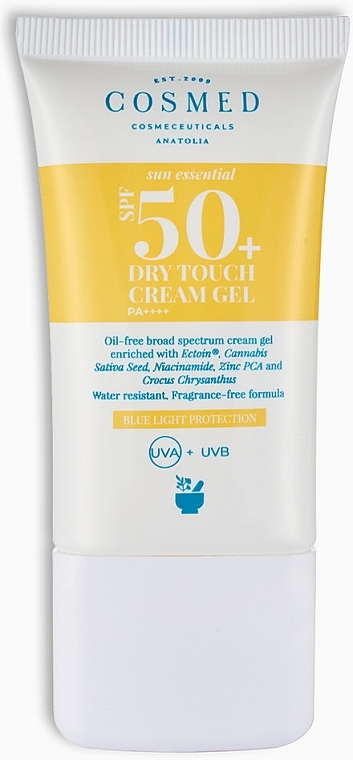 Krem-żel przeciwsłoneczny do skóry tłustej i mieszanej - Cosmed Sun Essential Dry Touch Cream Gel SPF50 — Zdjęcie N1