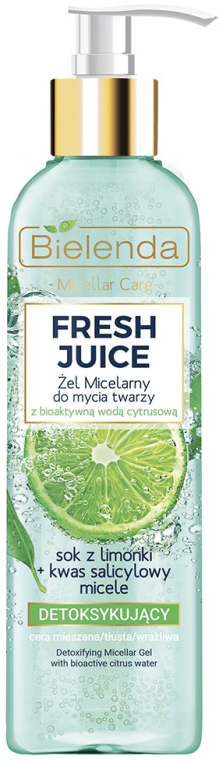 Detoksykujący żel micelarny do twarzy z bioaktywną wodą cytrusową - Bielenda Fresh Juice